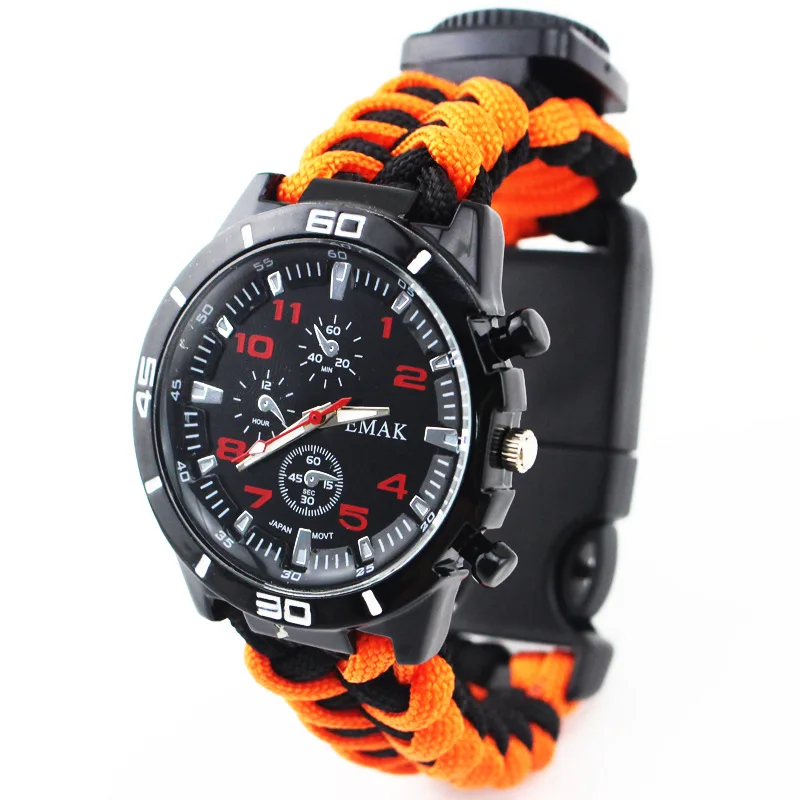 Multi-functional Paracord Bracelet Outdoor Camping Survival Watch Paracord 550 Rope Buckle Tent Tight braided Paracord Band