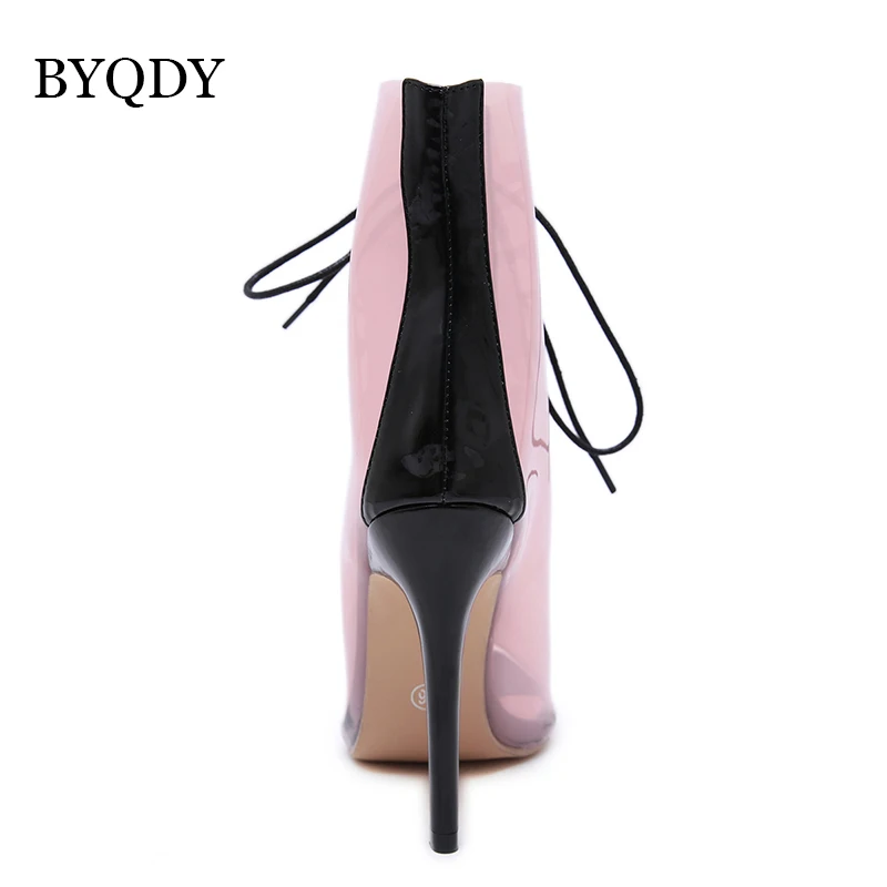BYQDY/2019 г. Элегантные летние ботильоны женская обувь на шнуровке прозрачные