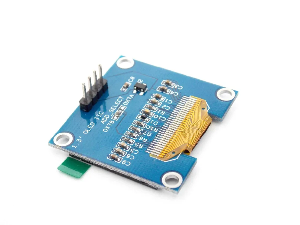 

1.3 inch oled white display with 4PIN 4-SPI(default)/I2C Drive IC SH1106