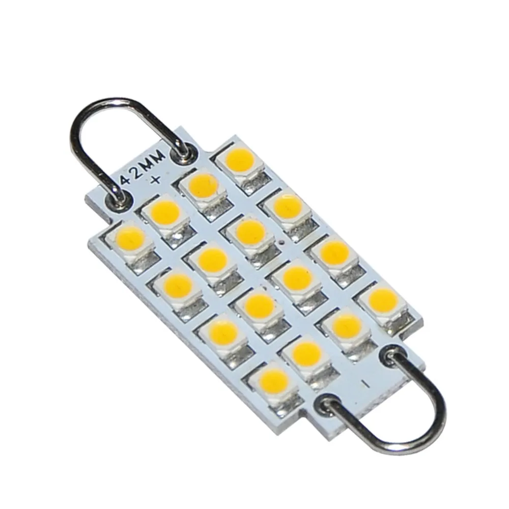 1 шт. 3528 smd 42 мм 65 &quot16 led 0 56 Вт автомобильная лампа для чтения светильник салона