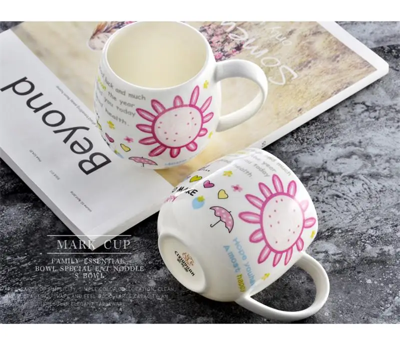 Креативная кружка Cute Bone china 430 мл Подарочная кофейная керамическая картонная
