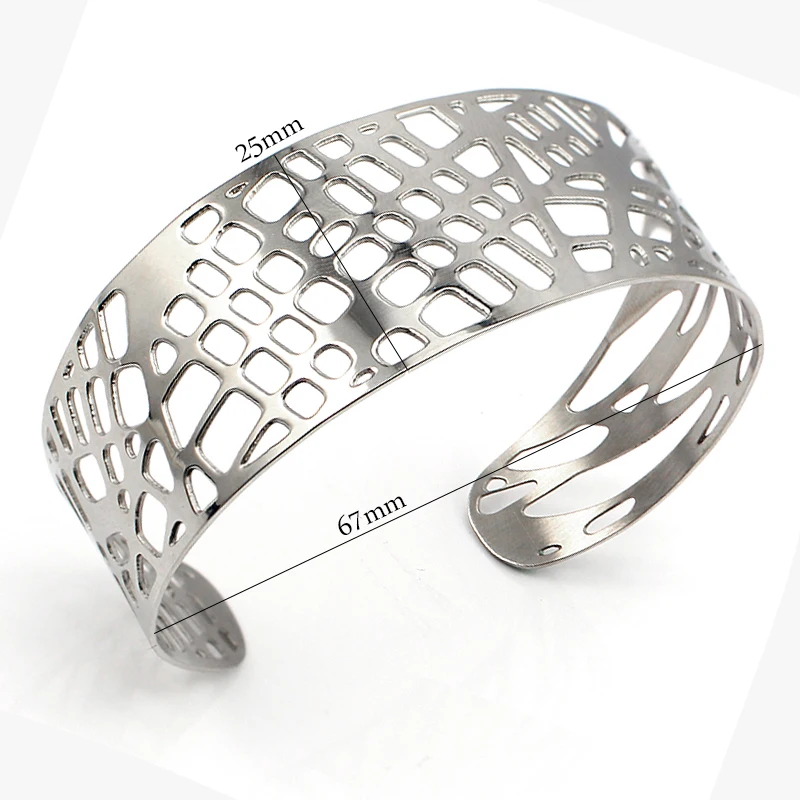 New Design Stainless Steel Trendy Plant Leaf Bangles Bracelets circlets Silver Gourmettes for Women wholesale jewelry|bangle wood|bracelet