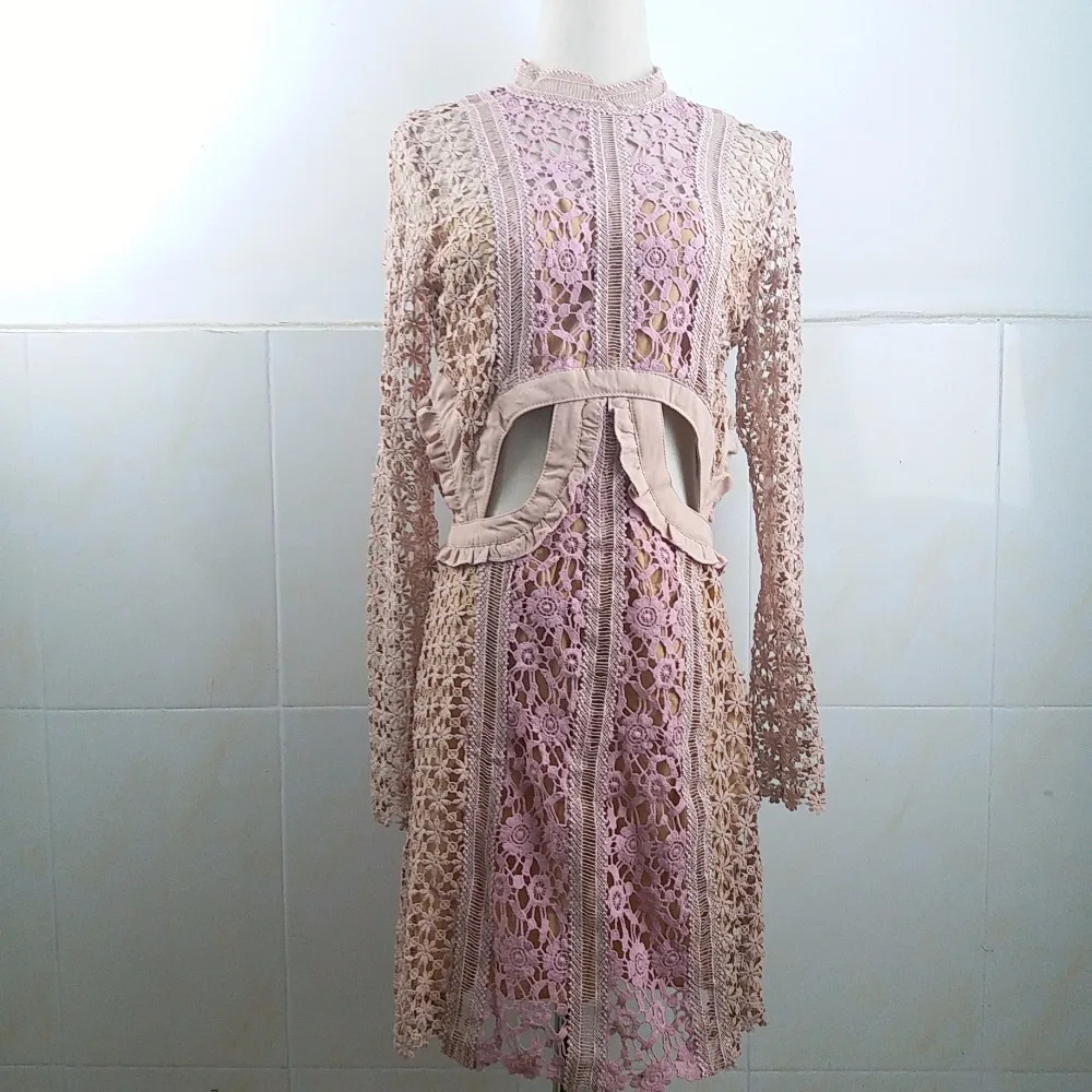 2020 Сезон весна осень Высококлассное особое женское платье с длинными рукавами в