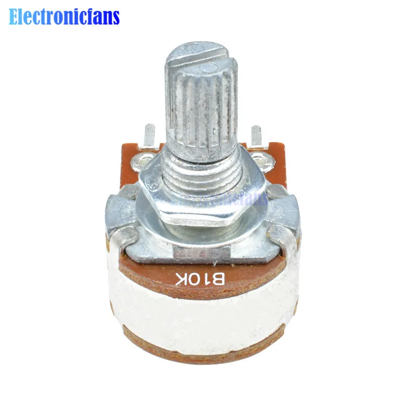 5Pcs/Lot B10K 10K Ohm Potentiometer 6 Pins Split Shaft Rotary Linear Stereo Dual Taper Potentiometers | Электронные компоненты
