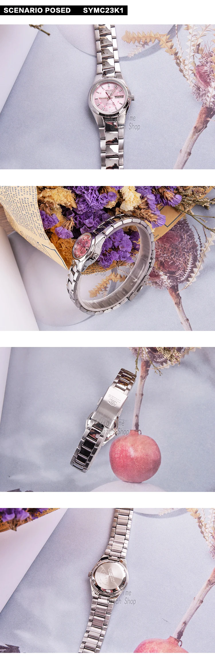 Seiko, женские часы, 5 автоматических часов, женские, Топ бренд, Роскошные, водонепроницаемые, подарки, часы, часы, reloj mujer montre femme SYMC07