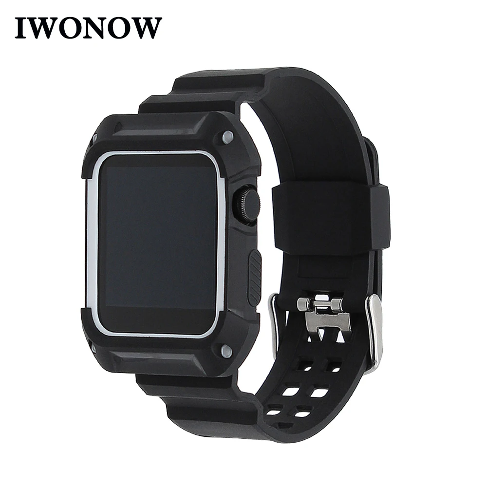 Резиновый ремешок из ТПУ для наручных часов защитный чехол iWatch Apple Watch 38 мм 42
