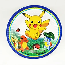 Paper Plates 10pcs Пикачу Покемон День Рождения украшения Suppies дети скатерть бумажная салфетка коробка конфет выдувные чашки Подарочный мешок вилка ложка тема - Цвет: Paper Plates 10pcs