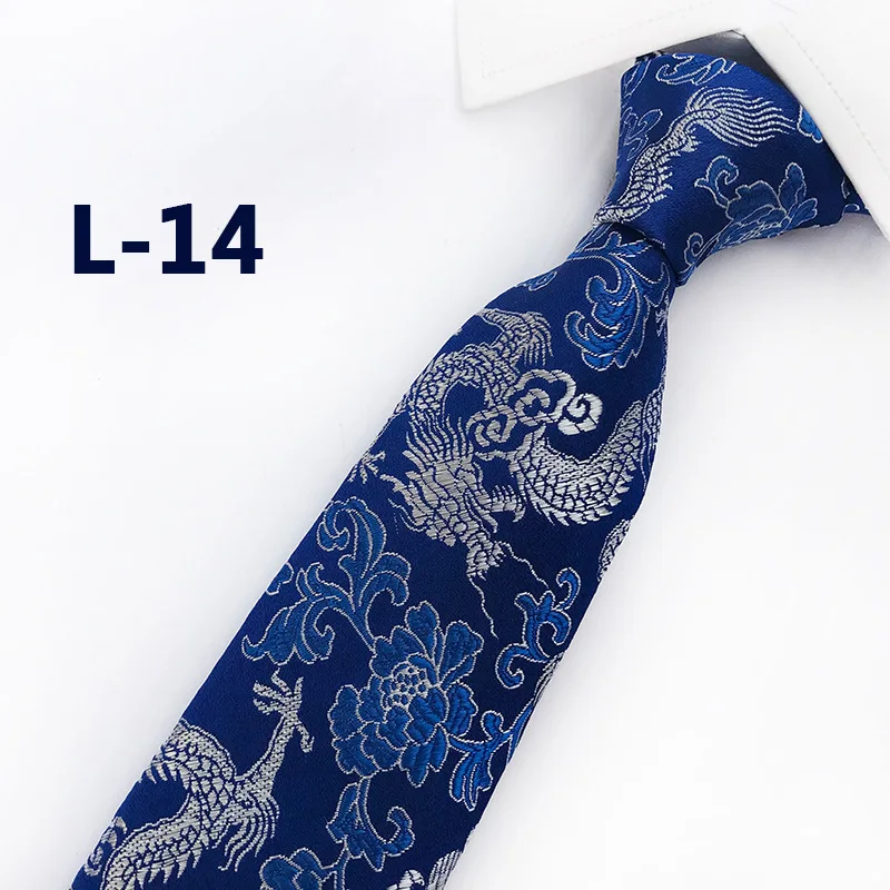 

Upscale New Silk Festive Chinese Dragon China Mascot Pattern Wedding Groomsman Tie