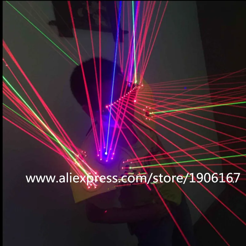 Горячая Распродажа мужские очки с RGB лазером костюм жилет Laserman одежда для