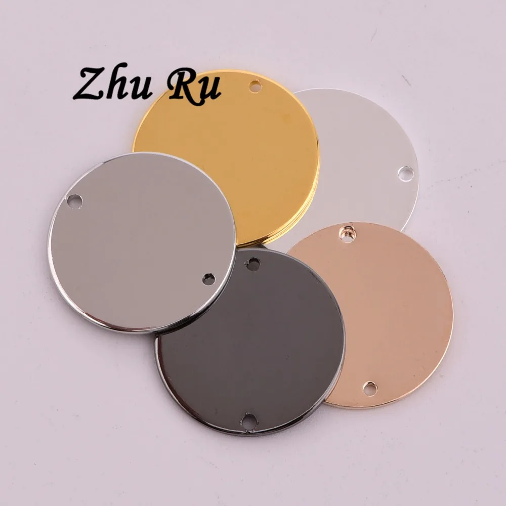 ZHU RU 10 шт./лот 20 мм 5 цветов медные круглые Блестки в форме диска Diy Ювелирные