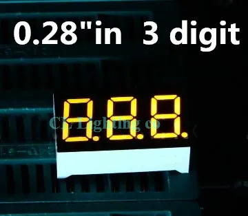 Желтая 3-битная 3 5-дюймовая цифровая трубка светодиодная лампа 7-сегментный