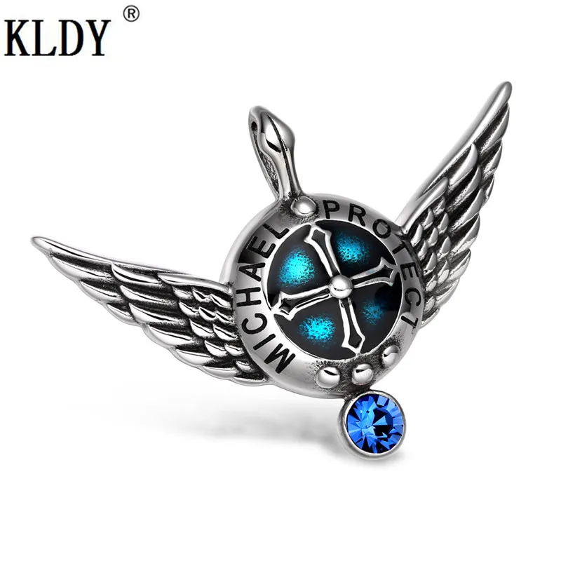 KLDY Кристалл амулет кулон и ожерелье Archangel Майкл Крылья Ангела защитный щит
