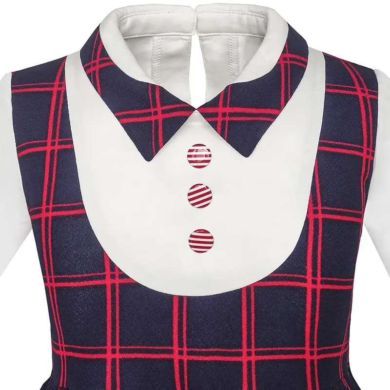 Girls Dress 2-in-1 School Uniform Checked Plaid Suspender 2020 Summer Princess Wedding Party Size 5-12 Carnival Vestidos | Детская