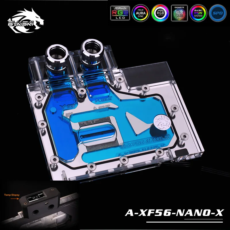Bykski A XF56 NANO X GPU/VGA полное покрытие блок водяного охлаждения со светодиодной