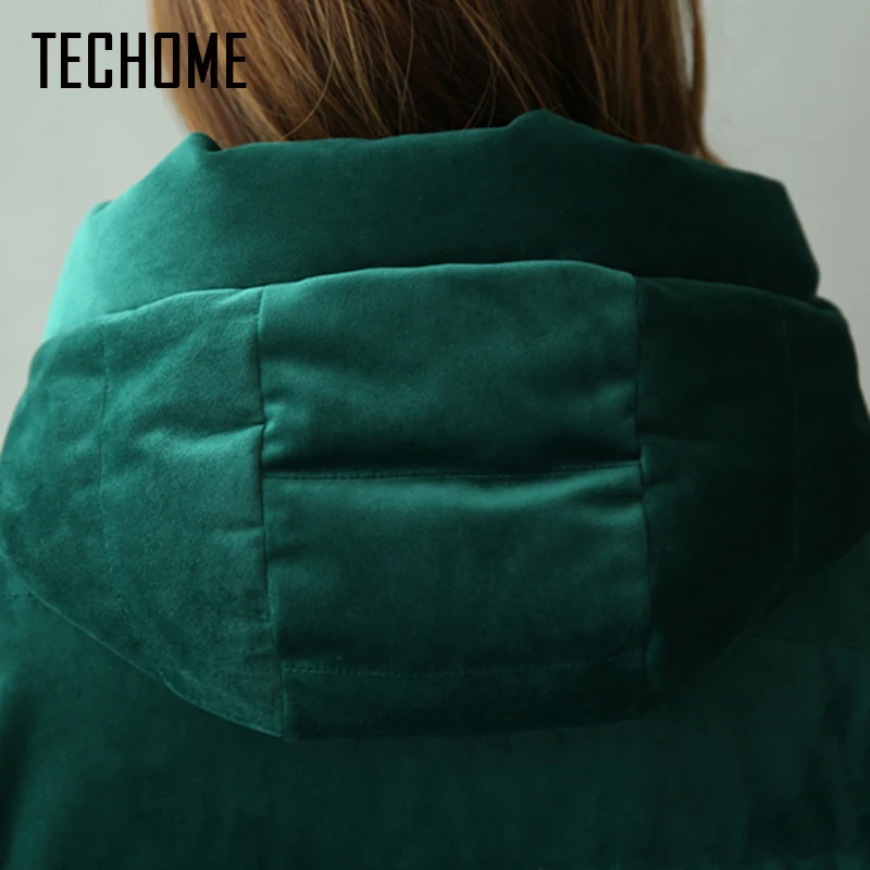 Новинка зимняя модная длинная пуховая куртка Женская Толстая парка с капюшоном