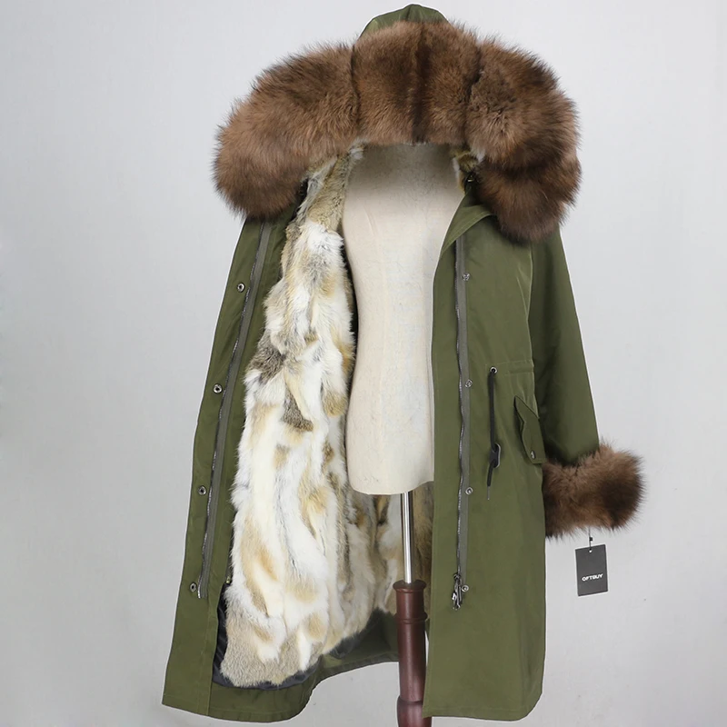 OFTBUY X-long Parka водонепроницаемое пальто натуральный мех зимняя куртка женская натуральный Лисий мех воротник капюшон манжеты подкладка из натурального кроличьего меха Повседневная