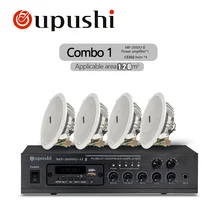 Oupushi домашняя музыкальная система 100V Bluetooth усилитель Withe потолочный динамик, настенный динамик 60W дистанционное управление аудио звук