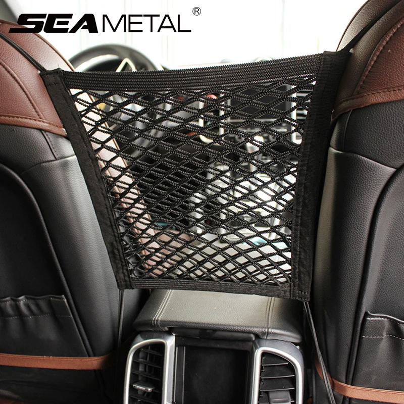 Car Organizer Storage Nets Stowing Tidying For Cars Nylon Mesh Bag Seat Back Holder Automobile Pocket Auto Interior Accessories |