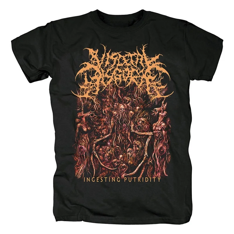 2 3 дизайна висцеральная Disgorge рок брендовая рубашка смерть демонический череп Hardrock тяжелый трэш хлопок футболка camiseta уличная - Цвет: 2