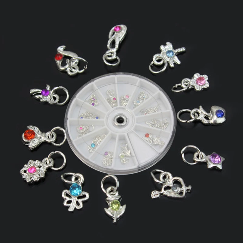 

24 Pcs 3D Rhinestones Dangles Charms Acrylic UV Gel Nail Art Decoration New