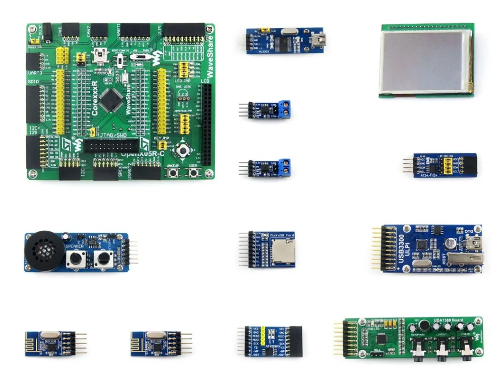 

STM32F205 STM32 ручная проекционная плата STM32F205RBT6 + 3,5-дюймовый сенсорный ЖК-дисплей + 11 модулей = стандарпосылка B