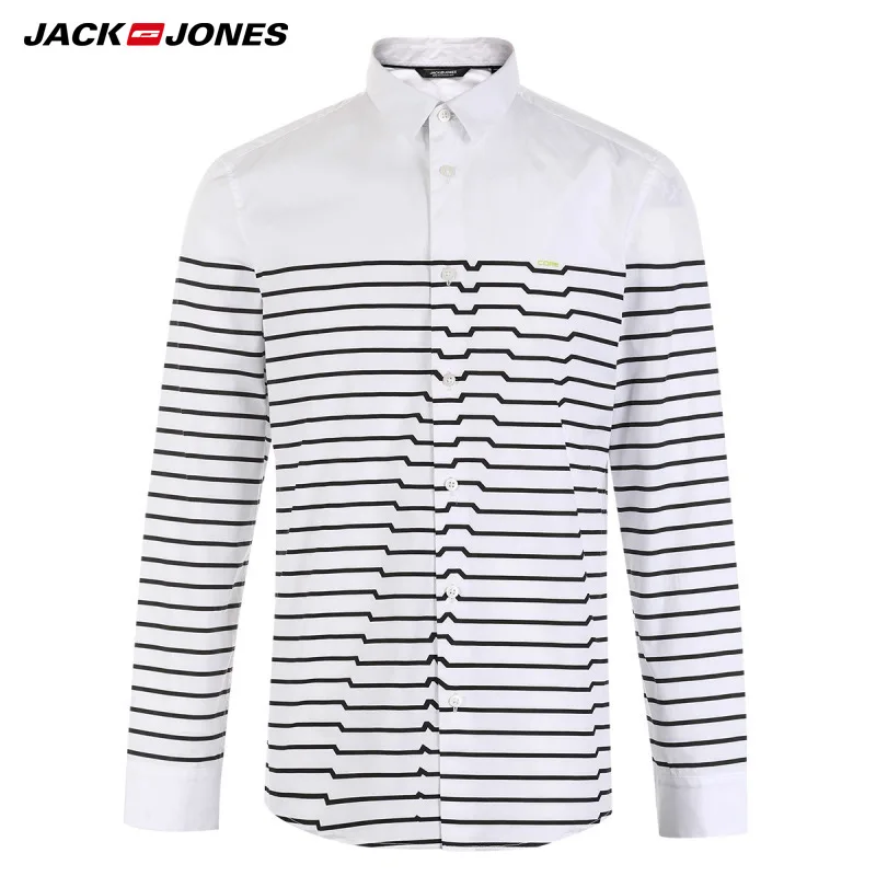 Jack Jones Бренд 2018 Новинка Мужкая Рубашка с Хлопка 100% Нательный и Тонький Модель