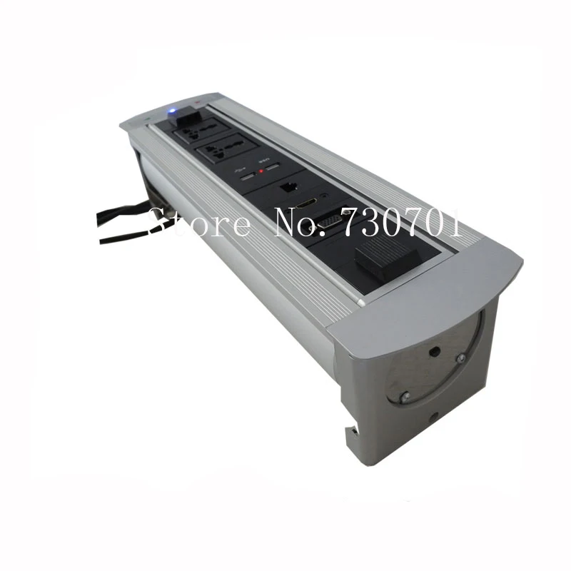 Моторизированная Концевая мебельная розетка av с разъемом питания вращающаяся