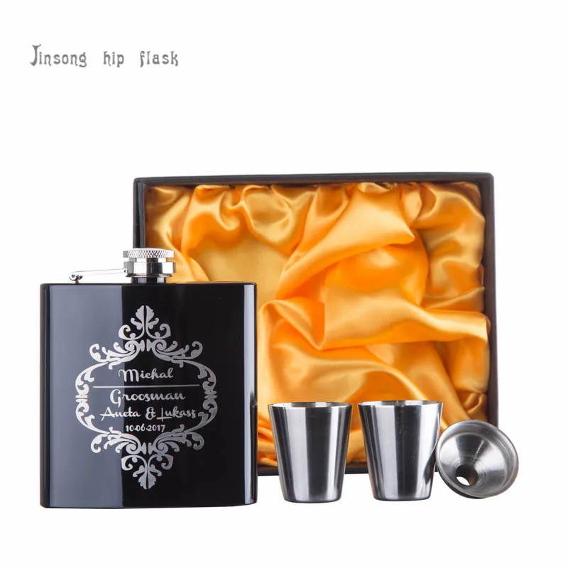 6 унций персонализированная плоская фляжка из нержавеющей стали подарки для