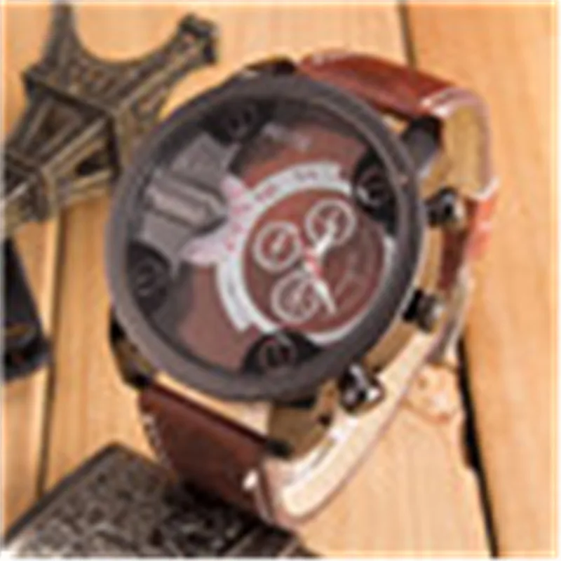 New Fashion Mens Analog Sport Steel Case Quartz Leather Wrist Watch For Male Clock Masculino Relojes | Наручные часы