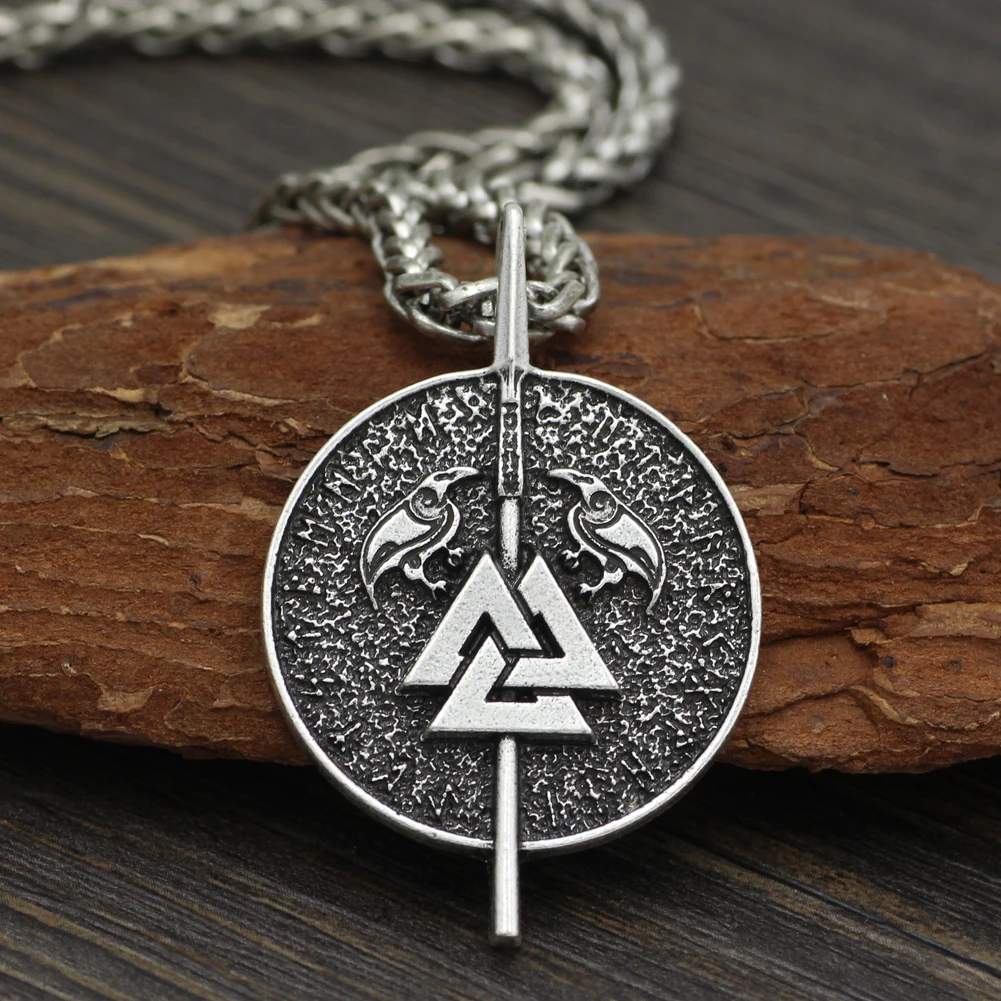 Viking Asura Odin Gungnir с Ворон талисман Valknut языческий амулет кулон символ Norse Warrior|symbol