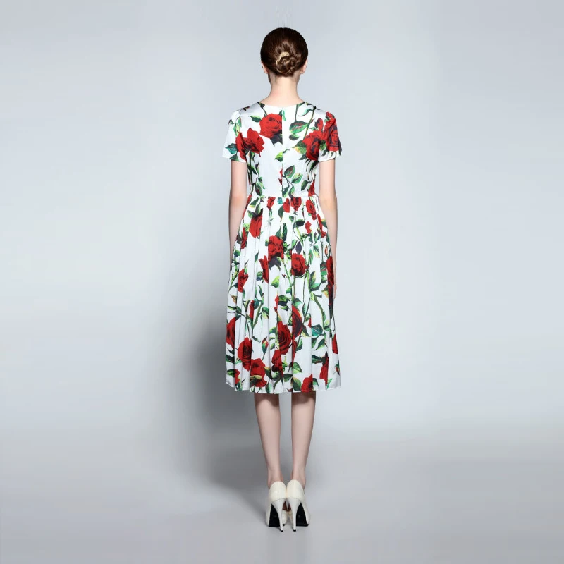 Женское ТРАПЕЦИЕВИДНОЕ ПЛАТЬЕ до колена элегантное платье в европейском стиле с