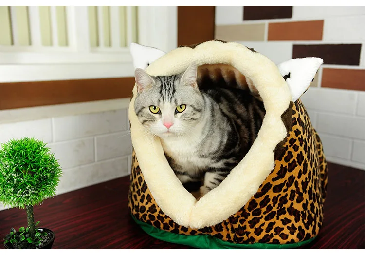 Теплый домик для маленьких кошек, мягкий домашний коврик для кошек, кровать, моющийся коврик для собак, складные домики для домашних животных - Цвет: Белый