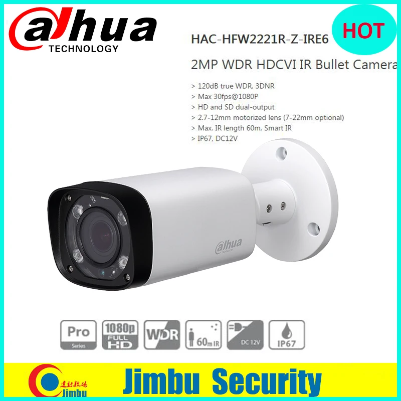 Dahua HDCVI пуля Камера 2MP 1080 P CMOS ИК 60 м IP67 2 7 ~ 12 мм варифокальный motorizlens HAC HFW2221R Z IRE6