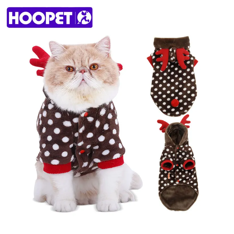HOOPET Pet Cosplsy костюм Рождество Лось супер мягкая толстовка для маленькой собаки комбинезон зима осень# K