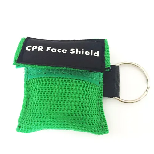 Green Package 2 шт CPR маска для первой помощи обучение первой помощи одноразовый односторонний клапан искусственное дыхание аварийная реанимация маска для лица - Цвет: Green Package