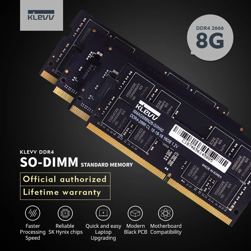 Память ноутбука Klevv 8G DDR4 2666MHz DIMM RAM 1 2 V карта памяти совместимая пожизненная