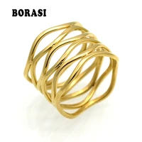 top quality new rings for women 316l stainless steel jewelry gold color fashion ring wedding rings anniversary gift
