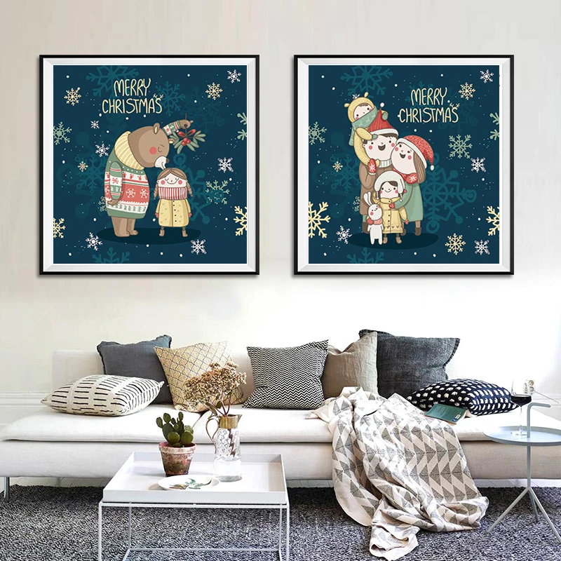 Живопись на холсте Постер мультфильмы современное Скандинавское украшение