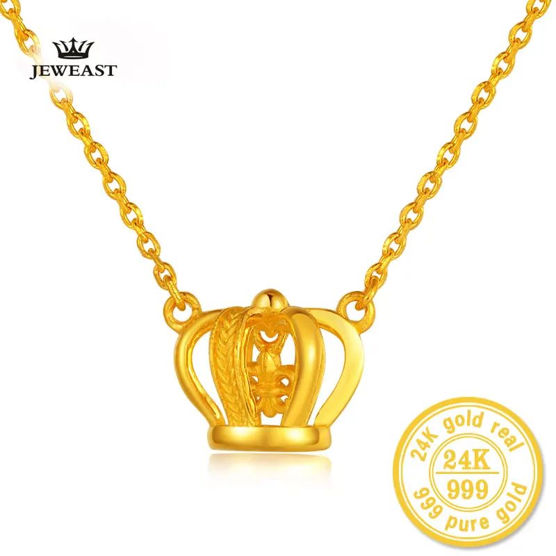 XXX BBB 24K ожерелье из чистого золота кулон женский Принцесса коронация богато