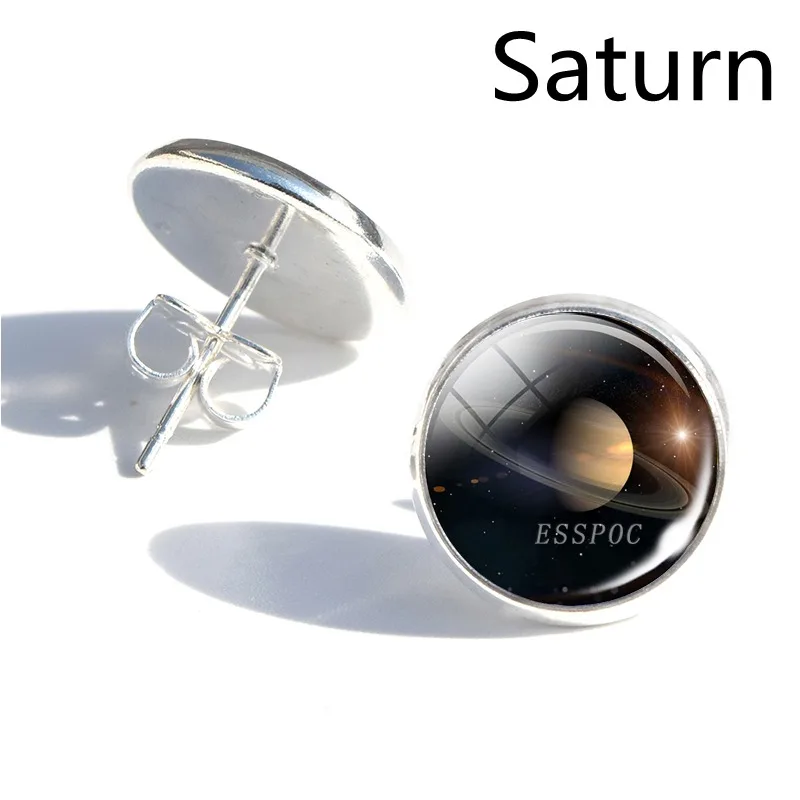 Солнечная система Moon Sun Earth Mars Jupiter серьги планета с покрытием женские стеклянные