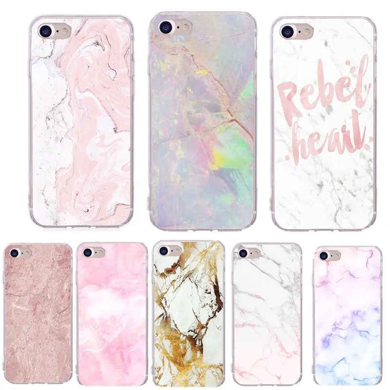 Case For iPhone8 Plus Luxury Marble Pattern i 8 Phone iPhone Black Accessories Coque X 7 6 6S 5 S SE |