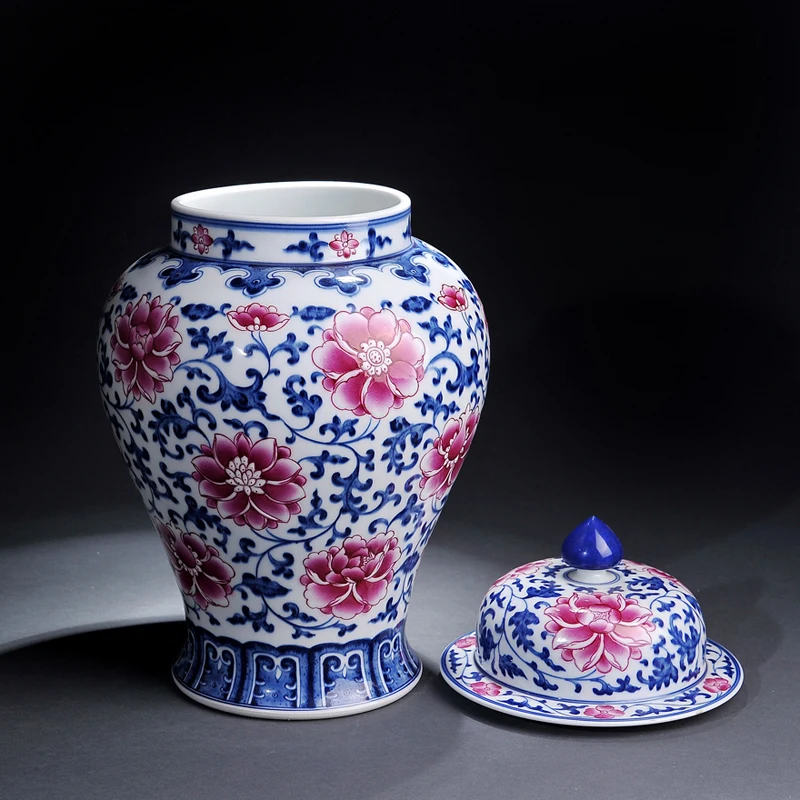 Jingdezhen ceramic antique glaze lotus general tank home decoration technology living room | Дом и сад