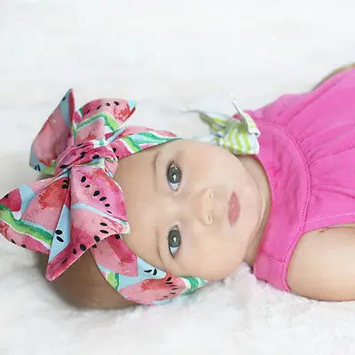 Baby Girls Toddlers Floral Flower Cotton Big Bow Hair band Headband Accessories | Детская одежда и обувь