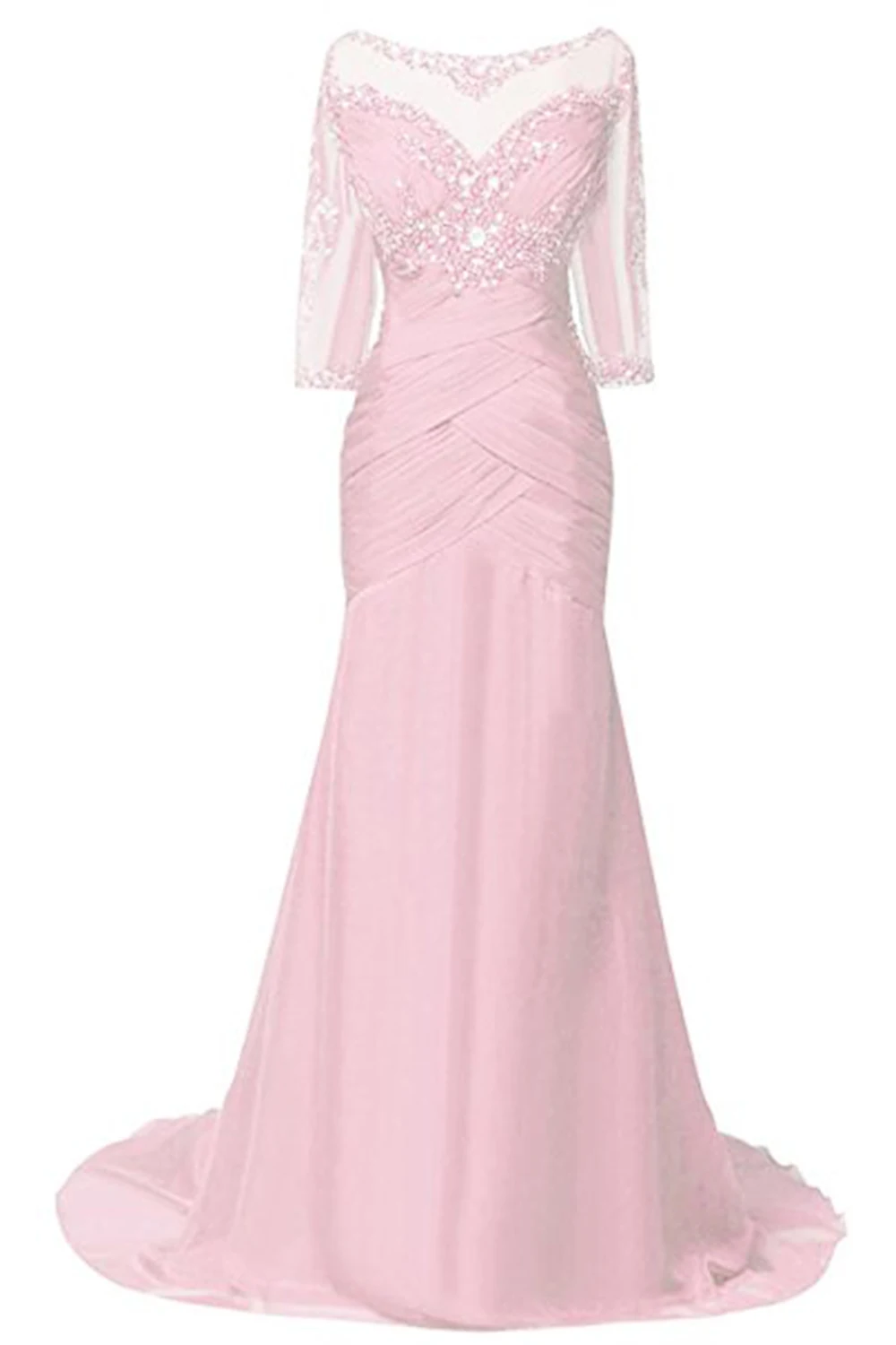 Бирюзовое ожерелье из ракушек невесты платье для свадьбы 2019 3/4 рукава бисером