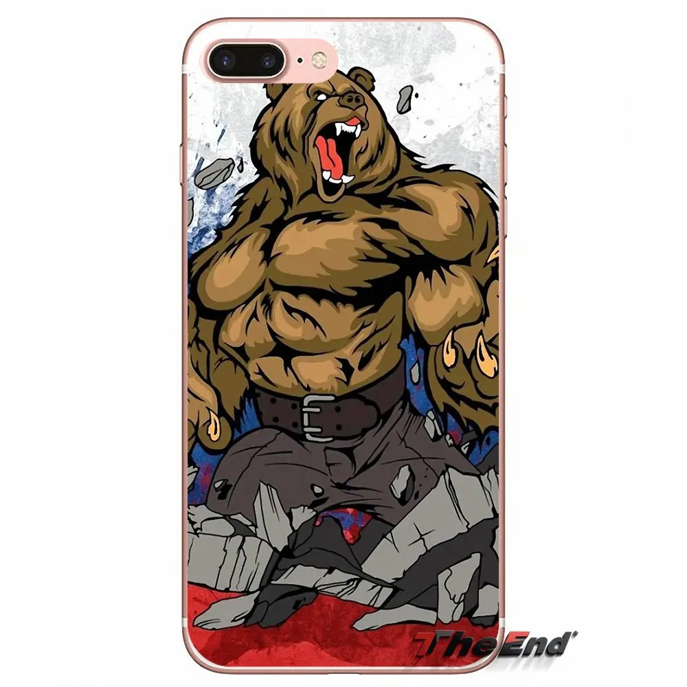 For Huawei G7 G8 Ascend P7 P8 P9 Lite Honor 4C 5X 5C 6X Mate 7 8 9 Y3 Y5 Y6 II Pro Moscow Russian Brown Bear Silicone Case | Мобильные