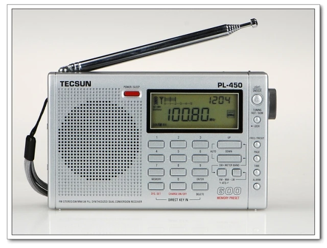 Free shipping Tecsun pl-450 portable fm LW MW SW radio Full Band shortwave Dual Conversion receiver tecsun | Электроника