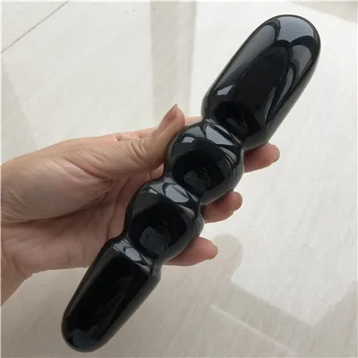 mid ball obsidian Около 6,9 дюймов натуральный розовый кварц Кристальный массаж палочка иони жезл удовольствия Кристалл Кегеля мяч упражнения розовый кварц - Цвет: mid ball obsidian
