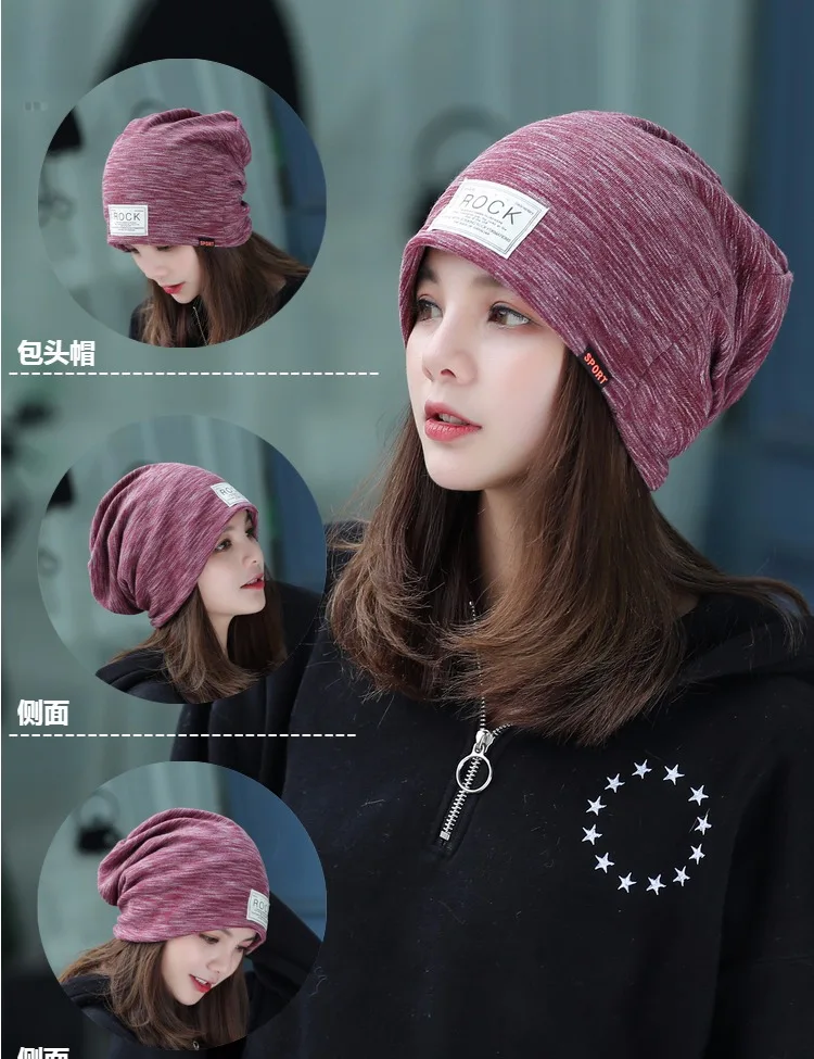 Autumn Women Beanie Hats Female New Winter Knitted Caps Cotton Warm Beanies For Girl Casual Caps Solid