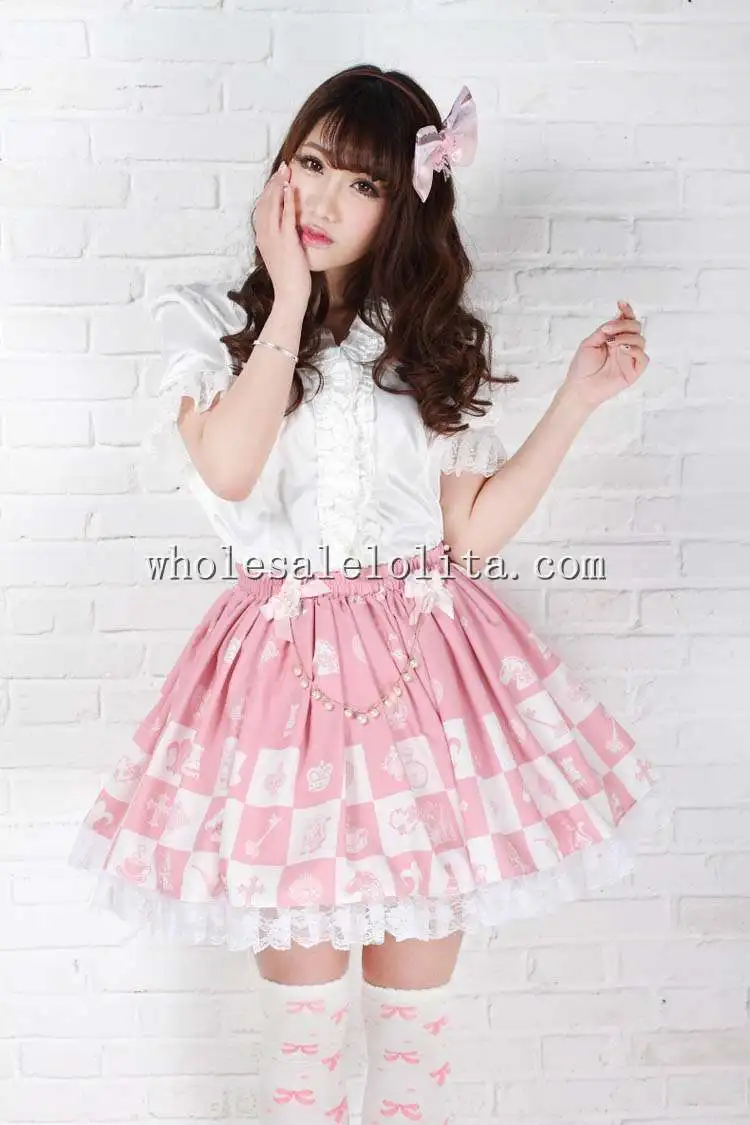 Розовая юбка Лолиты с милым принтом принцесса Алиса|lolita skirt|skirt skirtprint skirt |