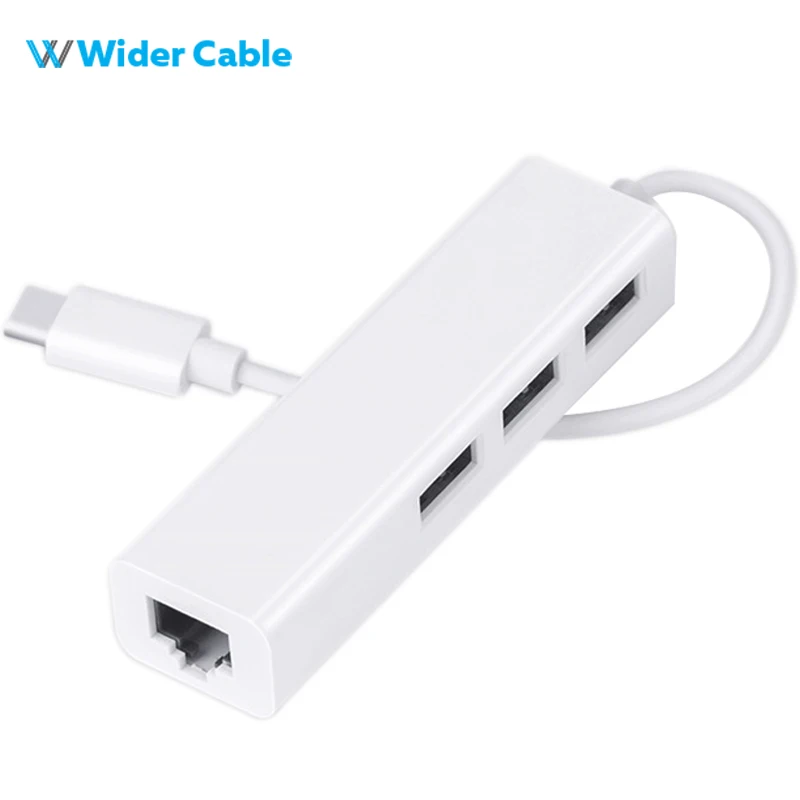 Тип C к Gigabit Ethernet LAN RJ45 3 порта USB 2 0 концентратор адаптер Высокая скорость передачи